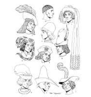 A coloring page of middle ages clothing